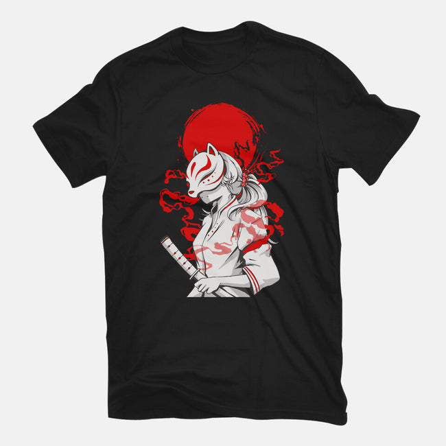 Kitsune Samurai Girl-womens basic tee-Faissal Thomas