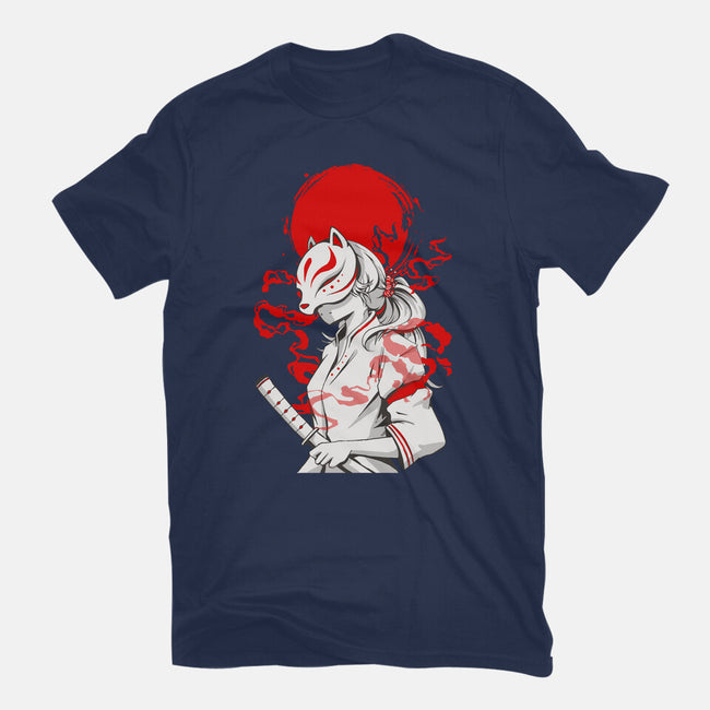 Kitsune Samurai Girl-womens basic tee-Faissal Thomas