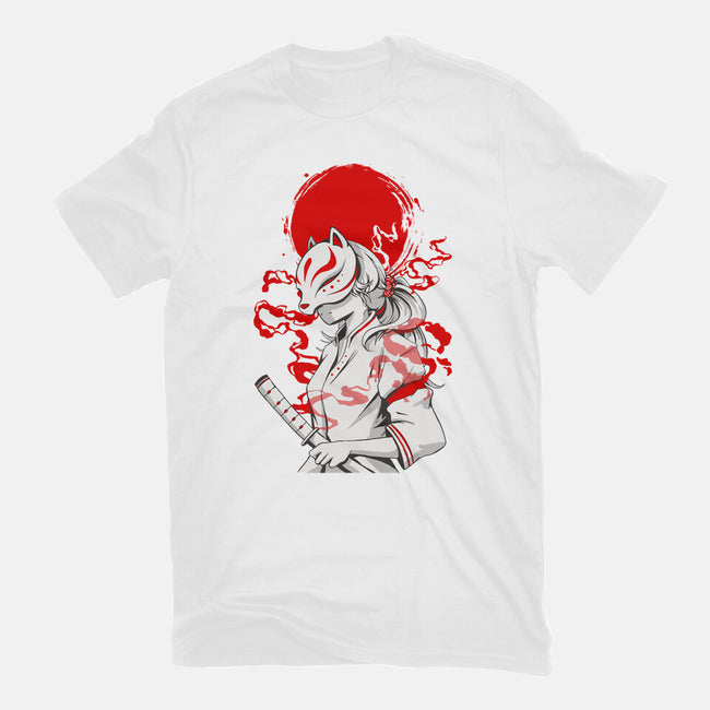 Kitsune Samurai Girl-womens basic tee-Faissal Thomas