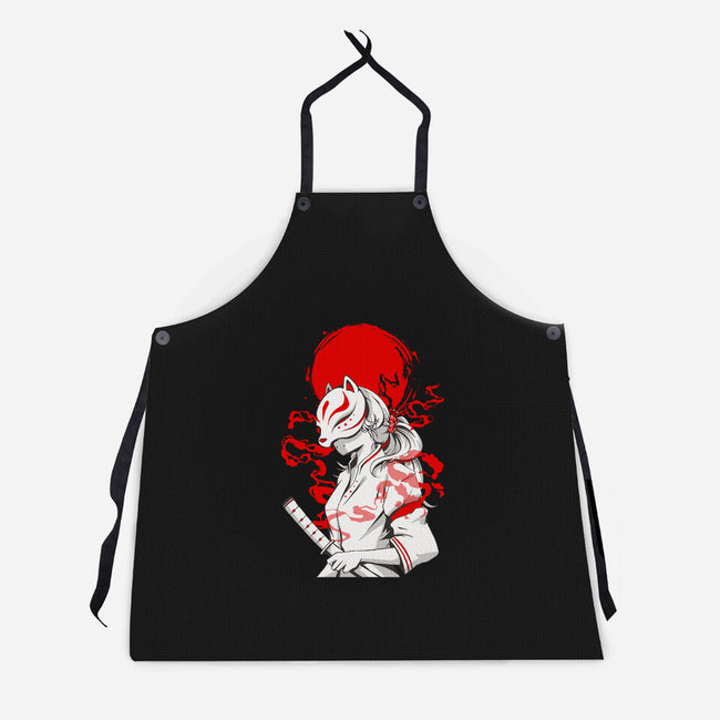 Kitsune Samurai Girl-unisex kitchen apron-Faissal Thomas