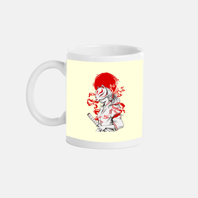 Kitsune Samurai Girl-none mug drinkware-Faissal Thomas