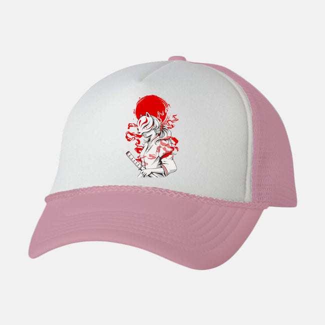 Kitsune Samurai Girl-unisex trucker hat-Faissal Thomas