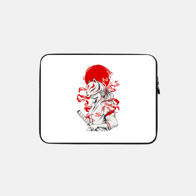 Kitsune Samurai Girl-none zippered laptop sleeve-Faissal Thomas