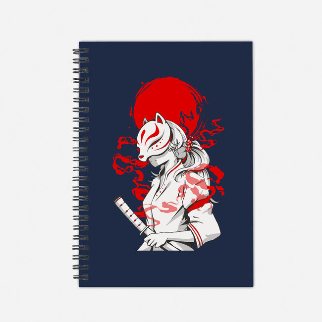 Kitsune Samurai Girl-none dot grid notebook-Faissal Thomas