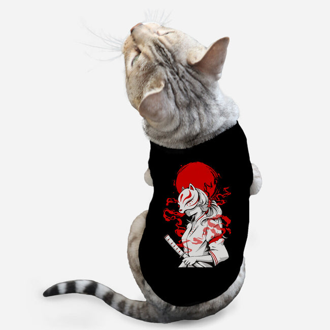 Kitsune Samurai Girl-cat basic pet tank-Faissal Thomas