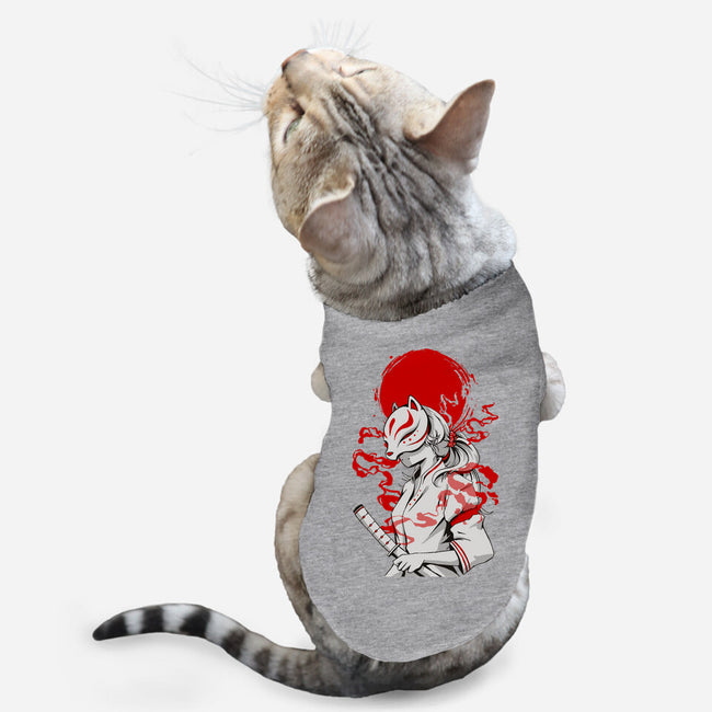 Kitsune Samurai Girl-cat basic pet tank-Faissal Thomas