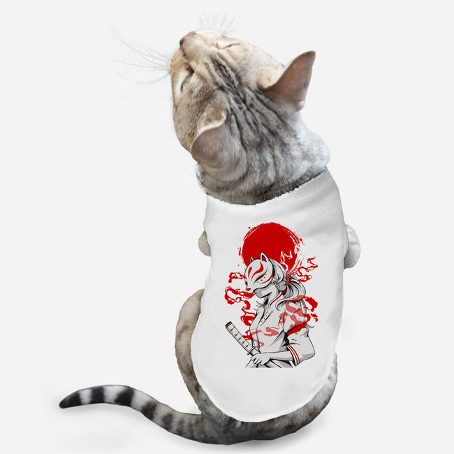 Kitsune Samurai Girl-cat basic pet tank-Faissal Thomas