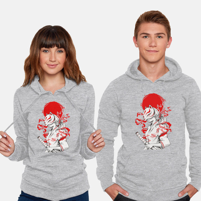 Kitsune Samurai Girl-unisex pullover sweatshirt-Faissal Thomas