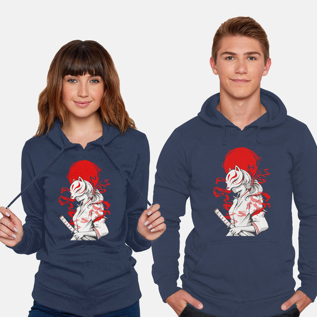 Kitsune Samurai Girl-unisex pullover sweatshirt-Faissal Thomas