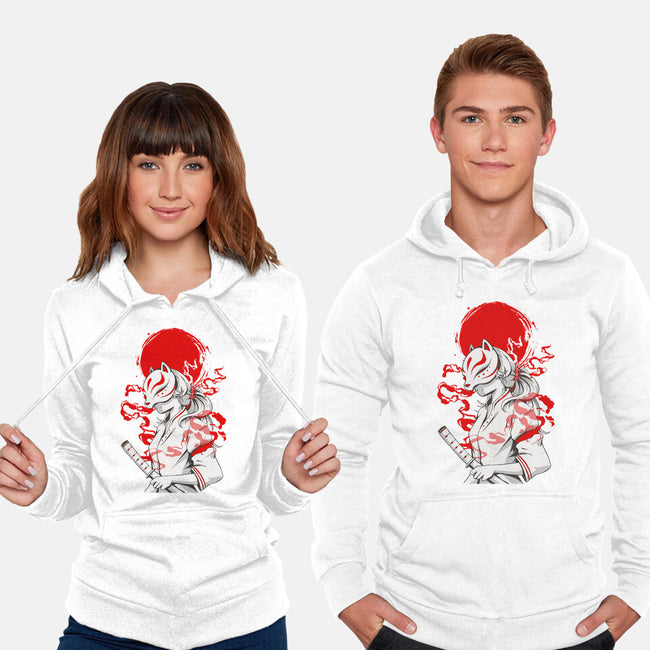 Kitsune Samurai Girl-unisex pullover sweatshirt-Faissal Thomas