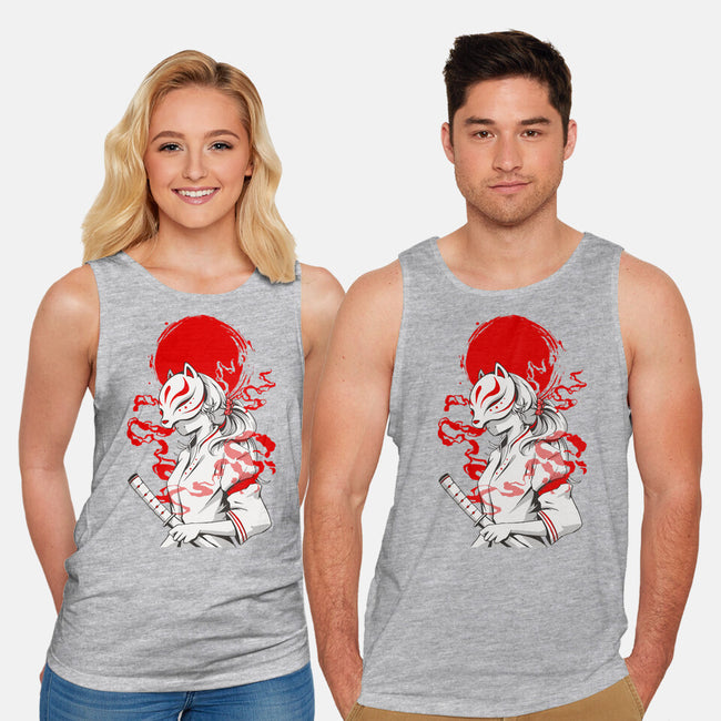 Kitsune Samurai Girl-unisex basic tank-Faissal Thomas