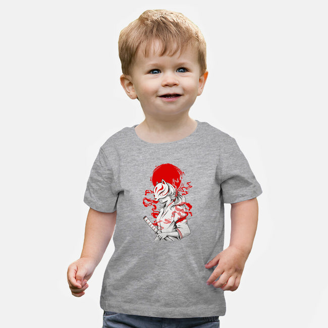 Kitsune Samurai Girl-baby basic tee-Faissal Thomas