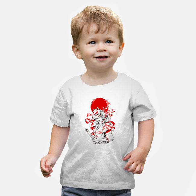 Kitsune Samurai Girl-baby basic tee-Faissal Thomas