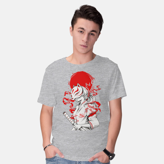 Kitsune Samurai Girl-mens basic tee-Faissal Thomas