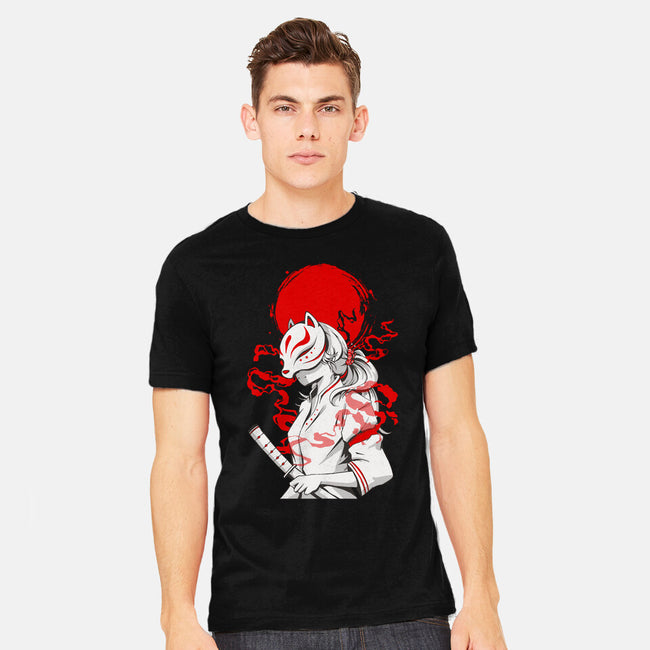 Kitsune Samurai Girl-mens heavyweight tee-Faissal Thomas