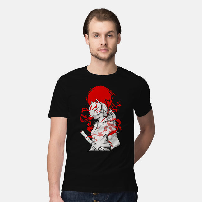 Kitsune Samurai Girl-mens premium tee-Faissal Thomas