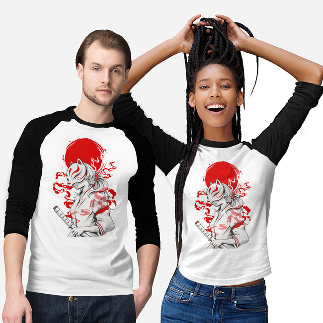 Kitsune Samurai Girl-unisex baseball tee-Faissal Thomas