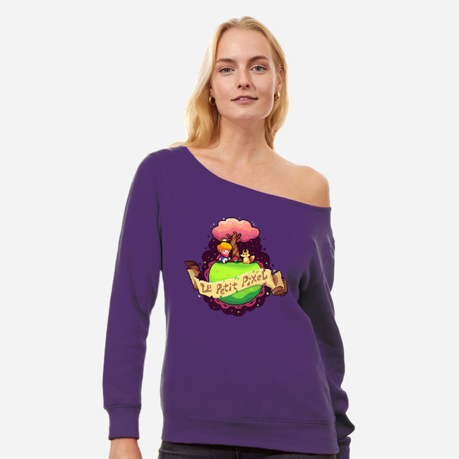Le Petit Pixel-womens off shoulder sweatshirt-2DFeer