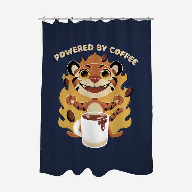 Powered By Coffee-none polyester shower curtain-FunkVampire
