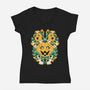 Pumpkin Coral-womens v-neck tee-1Wing