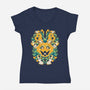 Pumpkin Coral-womens v-neck tee-1Wing