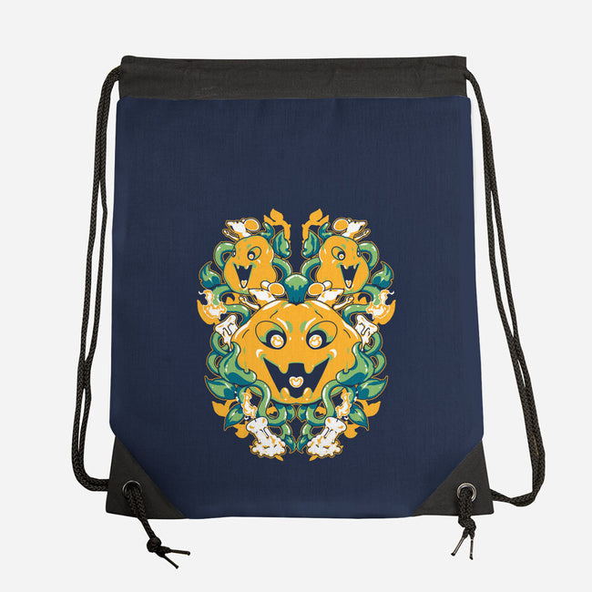 Pumpkin Coral-none drawstring bag-1Wing