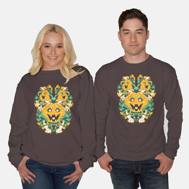 Pumpkin Coral-unisex crew neck sweatshirt-1Wing