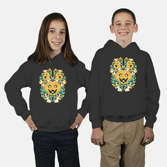 Pumpkin Coral-youth pullover sweatshirt-1Wing
