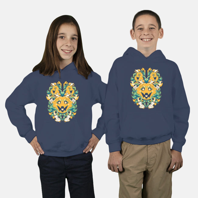 Pumpkin Coral-youth pullover sweatshirt-1Wing