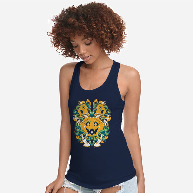 Pumpkin Coral-womens racerback tank-1Wing