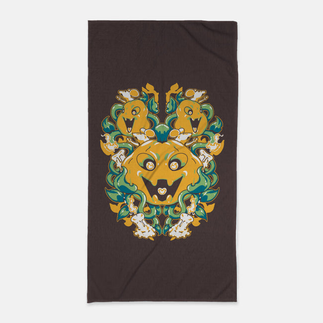 Pumpkin Coral-none beach towel-1Wing