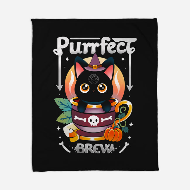 Purrfect Brew-none fleece blanket-Vallina84