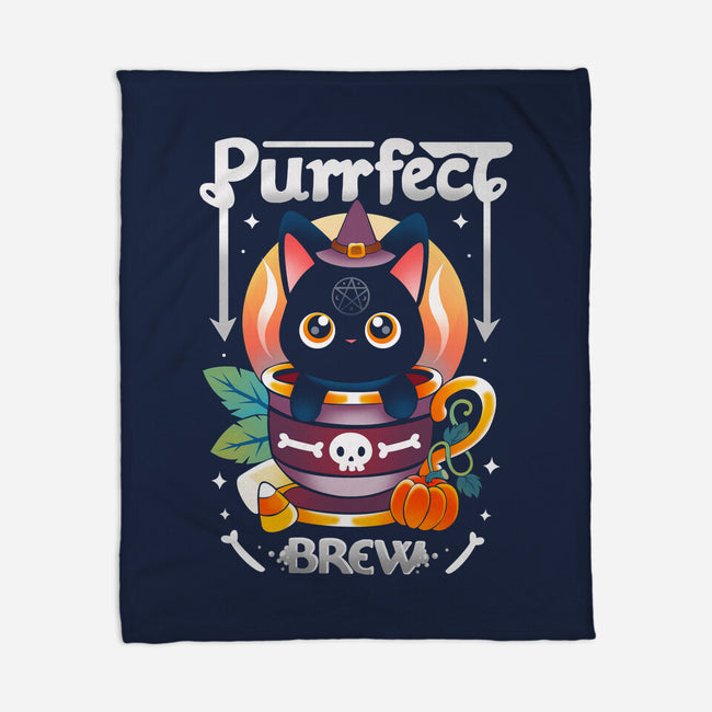 Purrfect Brew-none fleece blanket-Vallina84