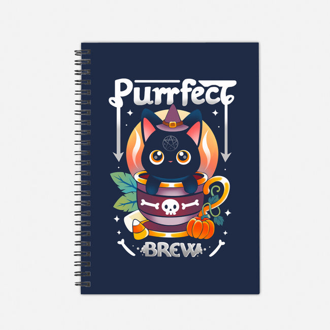 Purrfect Brew-none dot grid notebook-Vallina84