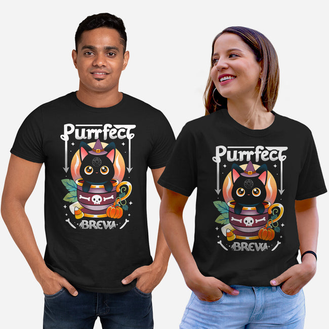 Purrfect Brew-unisex basic tee-Vallina84