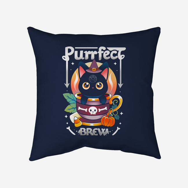 Purrfect Brew-none removable cover w insert throw pillow-Vallina84