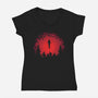 Running Up-womens v-neck tee-turborat14