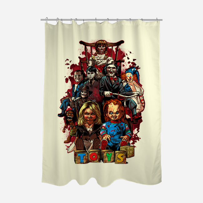 Terror Toys-none polyester shower curtain-Conjura Geek