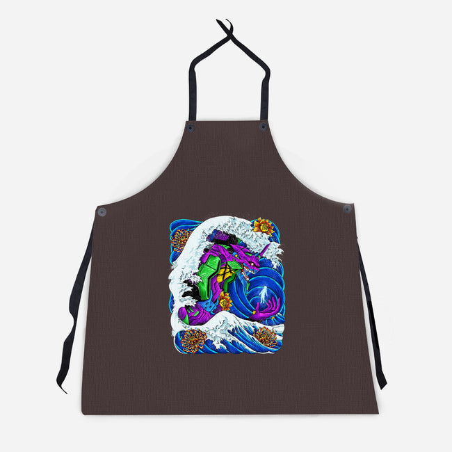 The Great Wave Of Mecha 01-unisex kitchen apron-Bellades