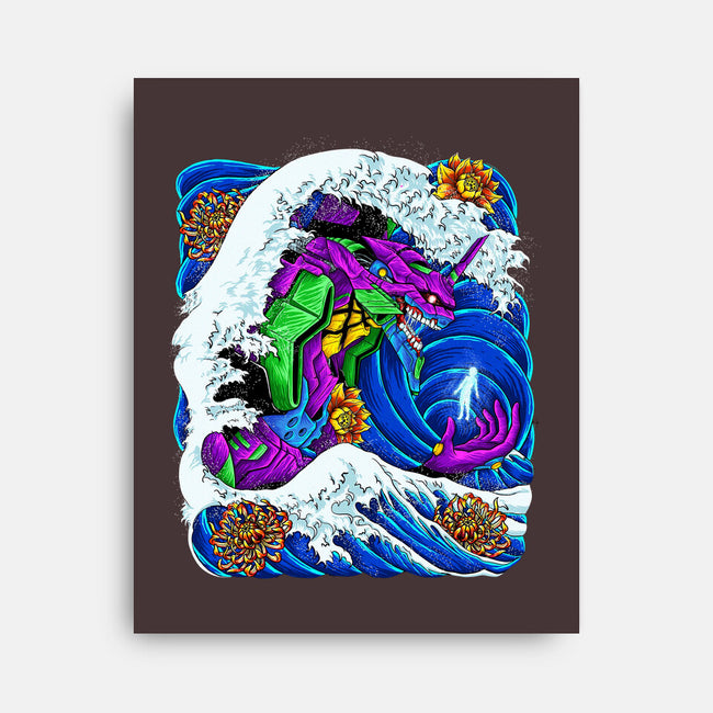 The Great Wave Of Mecha 01-none stretched canvas-Bellades
