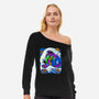 The Great Wave Of Mecha 01-womens off shoulder sweatshirt-Bellades