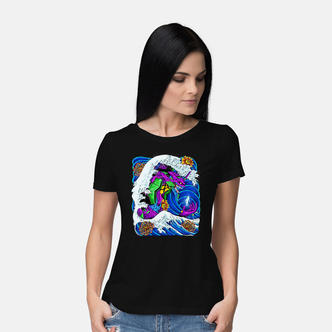 The Great Wave Of Mecha 01-womens basic tee-Bellades