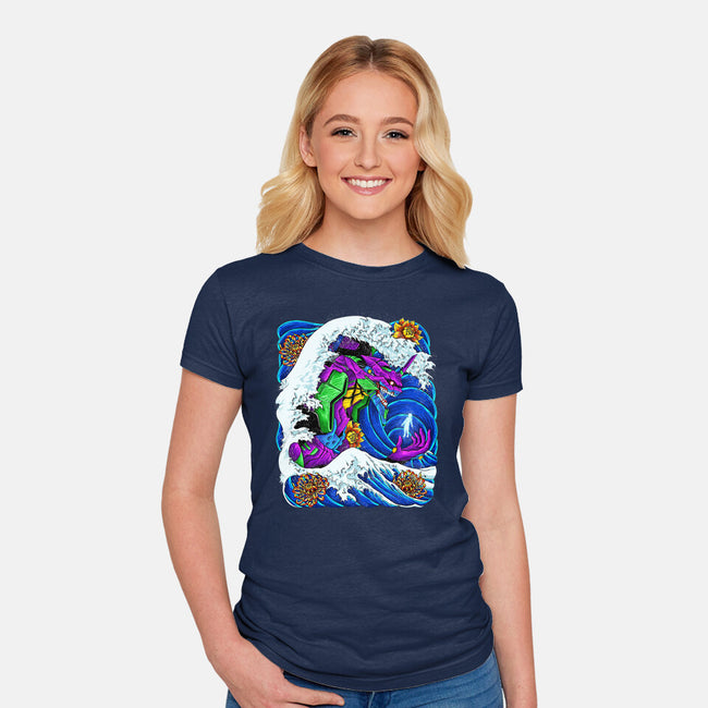 The Great Wave Of Mecha 01-womens fitted tee-Bellades