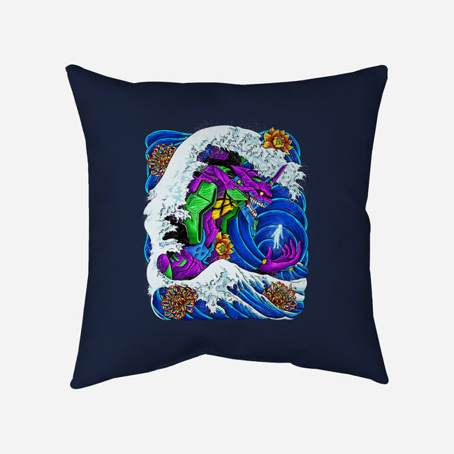The Great Wave Of Mecha 01-none removable cover throw pillow-Bellades