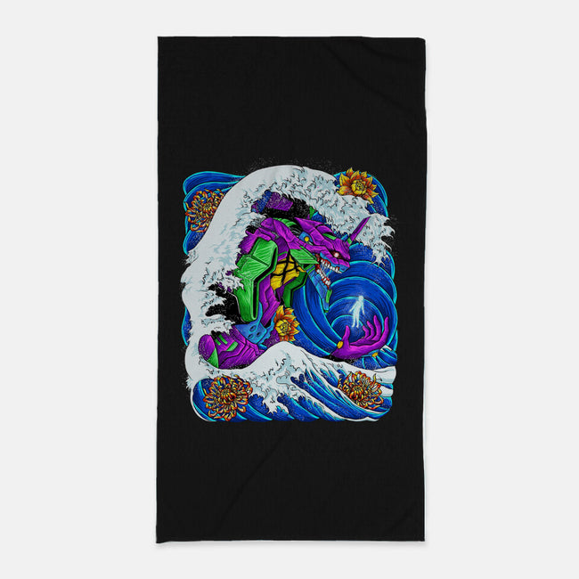 The Great Wave Of Mecha 01-none beach towel-Bellades