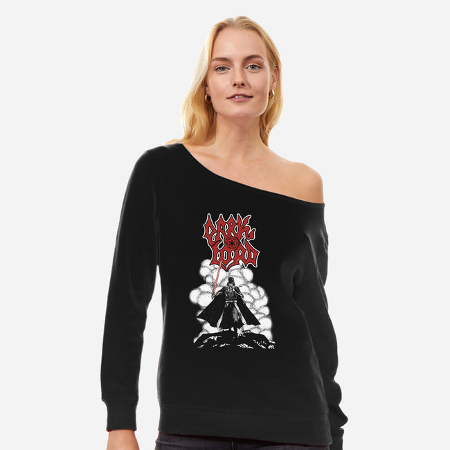 The Lord Of Darkness-womens off shoulder sweatshirt-retrodivision