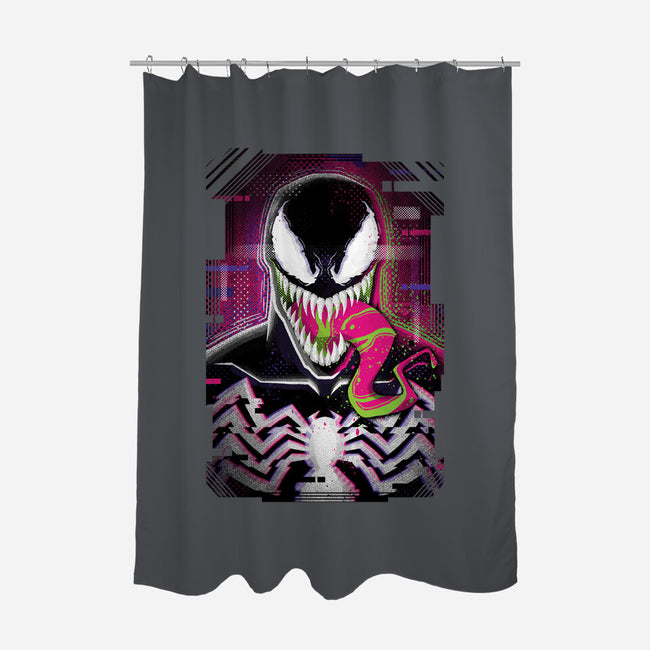Venom Glitch-none polyester shower curtain-danielmorris1993