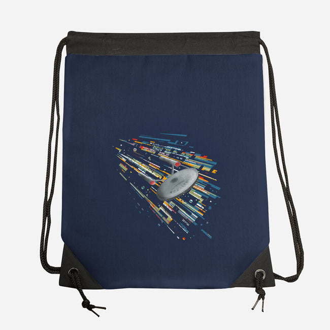 Boldly Going Into Deep Space-none drawstring bag-kharmazero