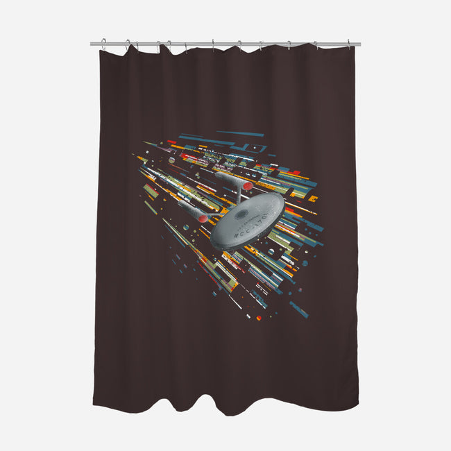 Boldly Going Into Deep Space-none polyester shower curtain-kharmazero