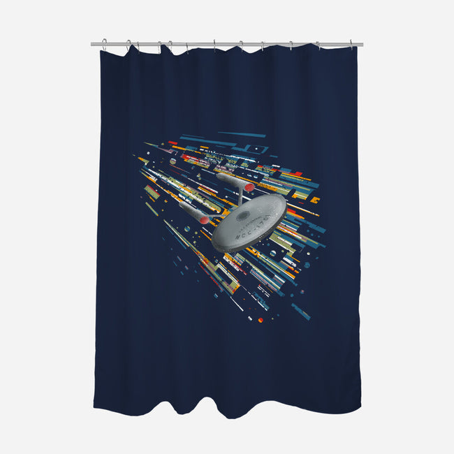 Boldly Going Into Deep Space-none polyester shower curtain-kharmazero